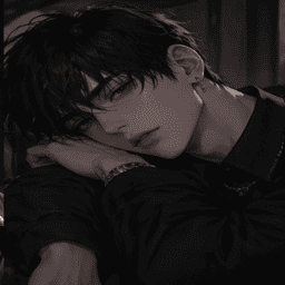 Portrait of Kieran Frost, an anime-styled AI boyfriend with cold rival energy.