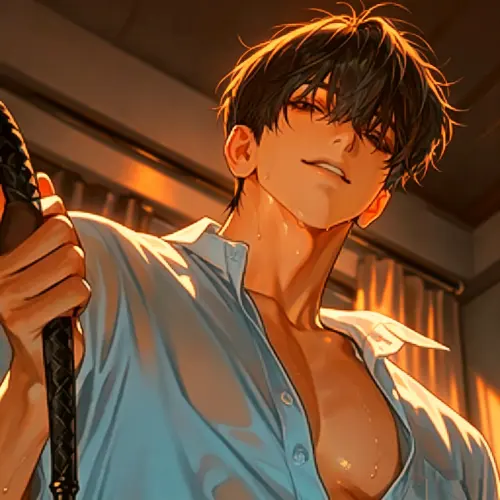 Portrait of Roman Strade, a dominant AI boyfriend with intense control-play energy.