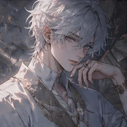 Portrait of Xian Zhou, a brooding scholar AI boyfriend with poised and thoughtful energy.