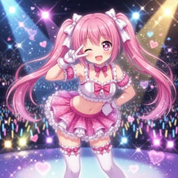 Portrait of Hina Mochi, a twintail anime sprite AI companion with bubbly energy.