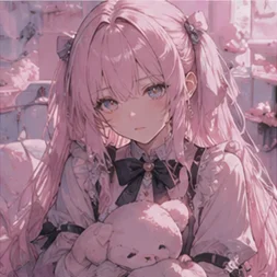 Portrait of Lilia Rose, a lolita tea-party AI muse with ornate doll-like styling.