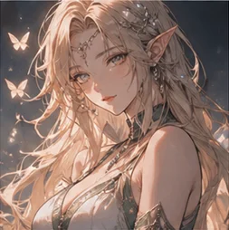 Portrait of Aelene Starfall, a holy elf priestess AI girlfriend with radiant fantasy grace.